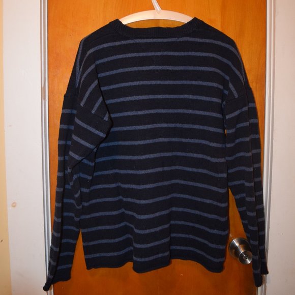 Men's Navy Stripe Sweater - Picture 2 of 4